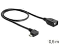 Miniatyrbild 3 av 5: Delock - USB-kabel - USB (hona) till mikro-USB typ B (hane) - USB 2.0 OTG - 50 cm - 90° kontakt