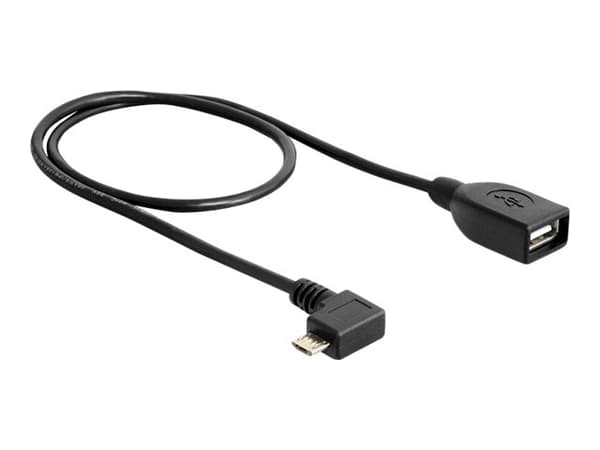 Delock - USB-kabel - USB (hona) till mikro-USB typ B (hane) - USB 2.0 OTG - 50 cm - 90° kontakt