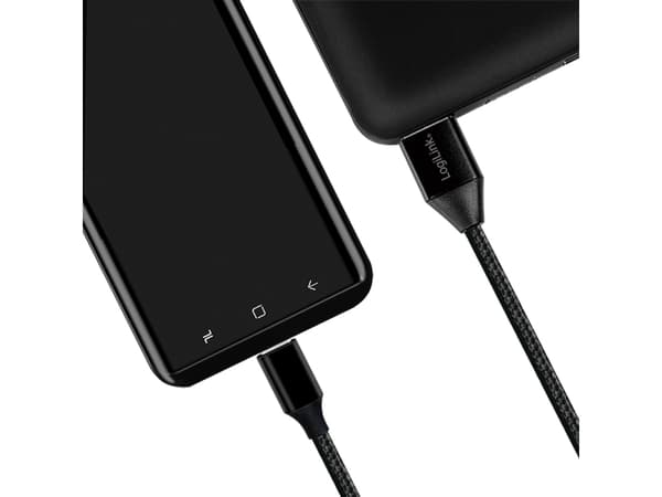 LogiLink CU0140, 1 m, USB C, USB A, USB 2.0, 0,48 Gbit/s, Svart