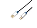 Miniatyrbild 1 av 5: LogiLink 2m, USB2.0-A/USB2.0-B, 2 m, USB A, USB B, USB 2.0, Hane/Hane, Svart