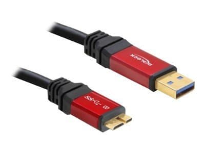 Delock Premium - USB-kabel - USB typ A (hane) till Micro-USB typ B (hane) - USB 3.0 - 3 m - svart