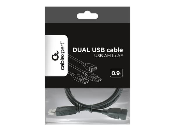 Gembird CCP-USB22-AMAF-3 - USB-förlängningskabel - USB (hona) till USB (hane) - 90 cm - formpressad - svart