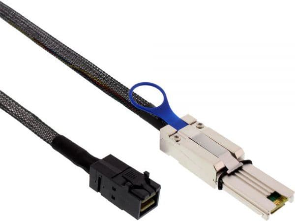 InLine Mini SAS HD 1.0m, 1 m, SFF-8088, SFF-8088, hane/kvinna, svart