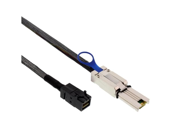 InLine Mini SAS HD 1.0m, 1 m, SFF-8088, SFF-8088, hane/kvinna, svart