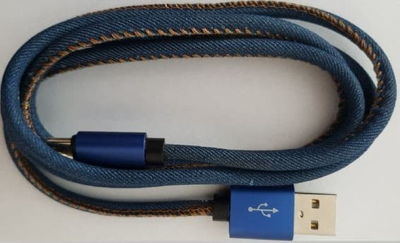 Cablexpert Premium Jeans - USB-kaapeli - 24-nastainen USB-C (han) til USB (han) - USB 2.0 - 2,1 A - 2 m - sininen, denim