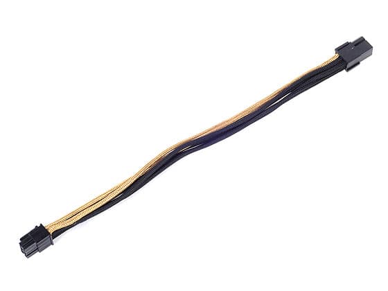 SilverStone PP07 - Virran jatkokaapeli - 6-nastainen PCIe-virta (naaras) 6-nastaiseen PCIe-virtaan (uros) - 25 cm - musta/kultainen