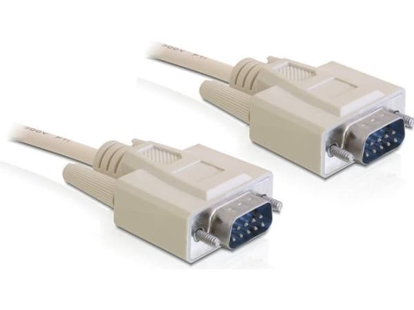 Delock - Seriell kabel - DB-9 (hane) till DB-9 (hane) - 10 m - beige - Kina