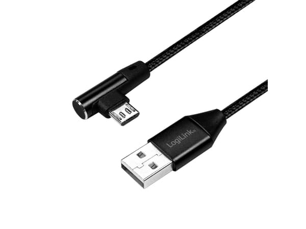 USB 2.0 to micro-USB (90° angled) male, 1m