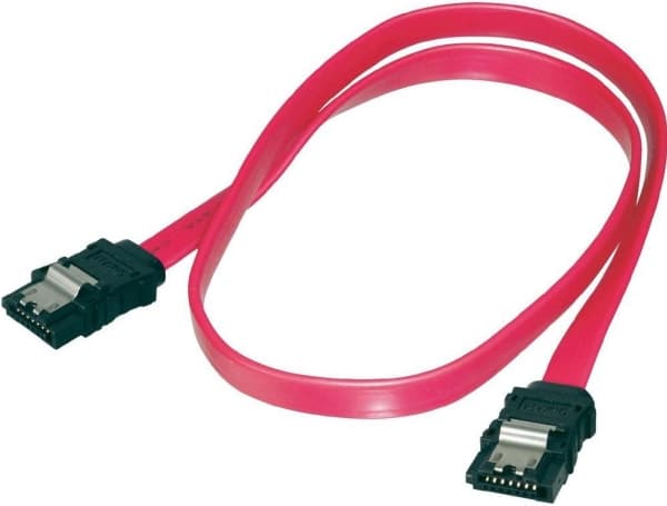 ASSMANN - SATA-kabel - Serial ATA 150/300/600 - SATA till SATA - 50 cm - sprintlåsning, formpressad, platt - röd