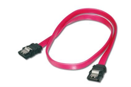 ASSMANN - SATA-kabel - Serial ATA 150/300/600 - SATA till SATA - 50 cm - sprintlåsning, formpressad, platt - röd