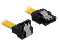 Delock - SATA-kabel - Serial ATA 150/300 - SATA (hona) till SATA (hona) - 30 cm - nedåtvinklad kontakt, sprintlåsning, rak kontakt - gul