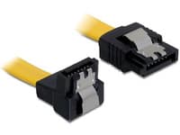 Delock - SATA-kabel - Serial ATA 150/300 - SATA (hona) till SATA (hona) - 30 cm - nedåtvinklad kontakt, sprintlåsning, rak kontakt - gul