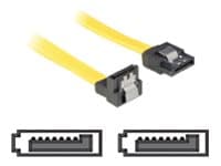 Delock - SATA-kabel - Serial ATA 150/300 - SATA (hona) till SATA (hona) - 30 cm - nedåtvinklad kontakt, sprintlåsning, rak kontakt - gul