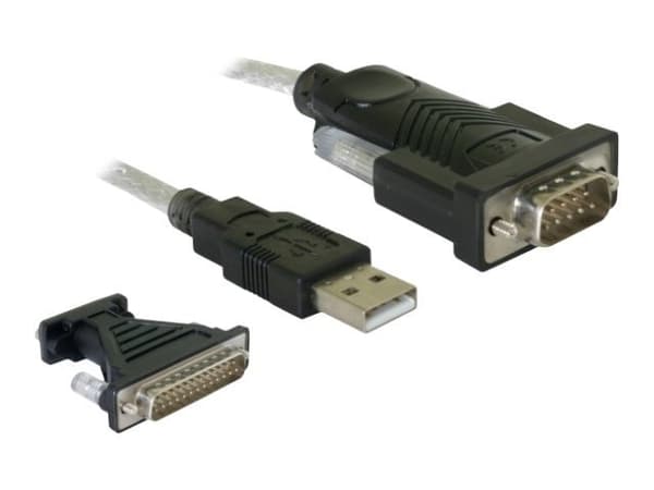 DeLOCK 61308, Musta, USB A-tyyppi, DB-9