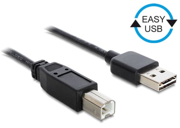 Delock EASY-USB - USB-kabel - USB-type B (hann) til USB (hann) - 3 m - svart
