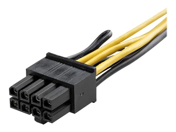 StarTech.com PCI Express 6 pin to 8 pin Power Adapter Cable - Strømadapter - 6-pins PCIe-strøm (hunn) til 8-pins PCIe-strøm (hann) - 15.5 cm - gul -