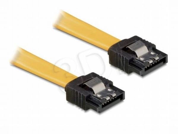 Delock - SATA-kabel - Serial ATA 150/300 - SATA (hona) till SATA (hona) - 50 cm - sprintlåsning, rak kontakt - gul