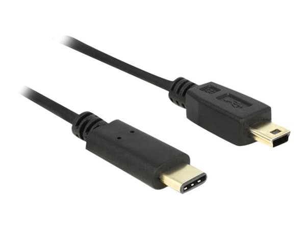 DeLOCK - USB-kabel - USB-C (han) til mini-USB Type B (han) - USB 2.0 - 500 mA - 2 m - sort