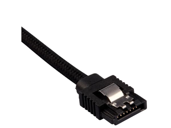 CORSAIR Premium Sleeved - SATA-kabel - Serial ATA 150/300/600 - SATA (hane) rak, låst till SATA (hane) rak, låst - 60 cm - svart (paket om 2)