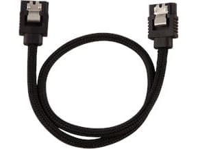 CORSAIR Premium Sleeved - SATA-kabel - Serial ATA 150/300/600 - SATA (hane) rak, låst till SATA (hane) rak, låst - 60 cm - svart (paket om 2)