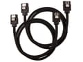 Miniatyrbild 2 av 5: CORSAIR Premium Sleeved - SATA-kabel - Serial ATA 150/300/600 - SATA (hane) rak, låst till SATA (hane) rak, låst - 60 cm - svart (paket om 2)