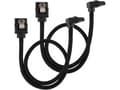 Miniatyrbild 5 av 5: CORSAIR Premium Sleeved - SATA-kabel - Serial ATA 150/300/600 - SATA (hane) rak, låst till SATA (hane) högervinklad - 30 cm - svart (paket om 2)