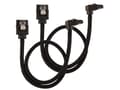 Miniatyrbild 2 av 5: CORSAIR Premium Sleeved - SATA-kabel - Serial ATA 150/300/600 - SATA (hane) rak, låst till SATA (hane) högervinklad - 30 cm - svart (paket om 2)
