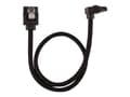 Miniatyrbild 1 av 5: CORSAIR Premium Sleeved - SATA-kabel - Serial ATA 150/300/600 - SATA (hane) rak, låst till SATA (hane) högervinklad - 30 cm - svart (paket om 2)