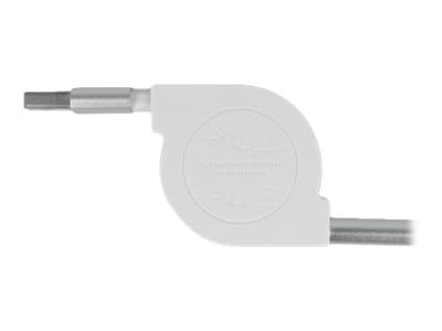 Delock - Lightning-kabel - USB hane till mikro-USB typ B, Lightning, 24 pin USB-C hane - 98 cm - vit - indragbar, platt