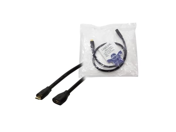 LogiLink CU0120, 0,5 m, Micro-USB B, Micro-USB B, USB 2.0, 0,48 Gbit/s, Svart