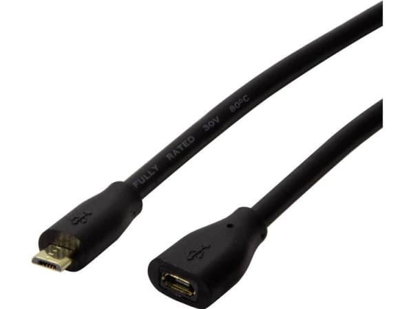 LogiLink CU0120, 0,5 m, Micro-USB B, Micro-USB B, USB 2.0, 0,48 Gbit/s, Svart