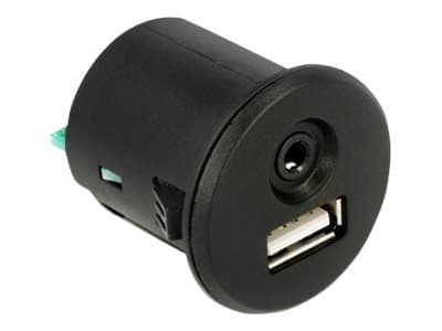 Delock - USB / audio extension cable - USB, minijakk (hann) til USB, minijakk (hunn) - 1.5 m - svart