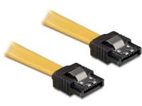 Delock - SATA-kabel - Serial ATA 150/300 - SATA (hona) till SATA (hona) - 20 cm - sprintlåsning, rak kontakt - gul
