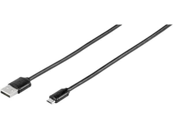 Vivanco 35815, 1 m, USB A, Micro-USB B, USB 2.0, Hane/Hona, Svart