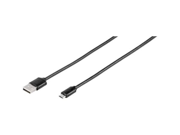 Vivanco 35815, 1 m, USB A, Micro-USB B, USB 2.0, Hane/Hona, Svart