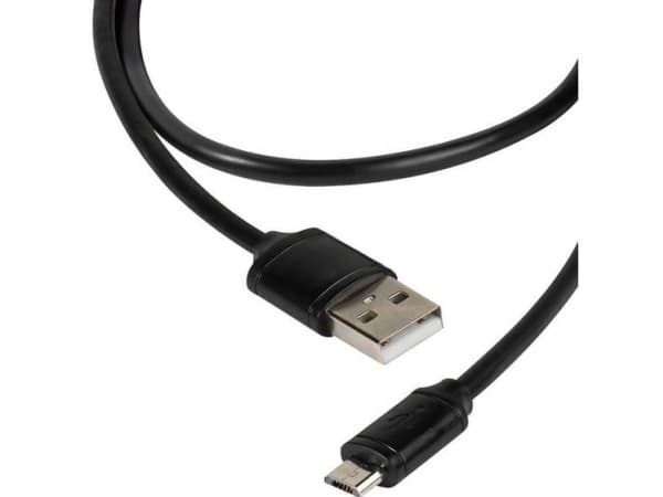 Vivanco DCVVMCUSB12BK - USB-kaapeli - Micro-USB Type B (han) til USB (han) - USB 2.0 - 1.2 m - formet - sortti