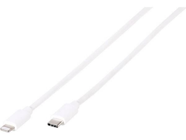 Vivanco CC UC L 10, 1 m, Lightning, USB C, Honkoppling, Hankoppling, Vit