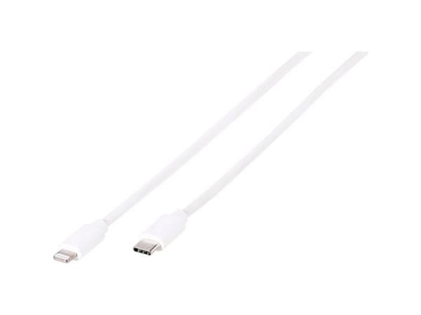 Vivanco CC UC L 10, 1 m, Lightning, USB C, Honkoppling, Hankoppling, Vit