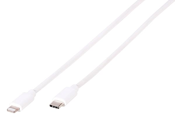 Vivanco CC UC L 10, 1 m, Lightning, USB C, Honkoppling, Hankoppling, Vit