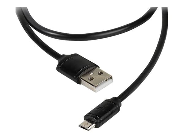 Vivanco DVVVMCUSB20BK - USB-kabel - mikro-USB typ B (hane) till USB (hane) - USB 2.0 - 2 m - formpressad - svart