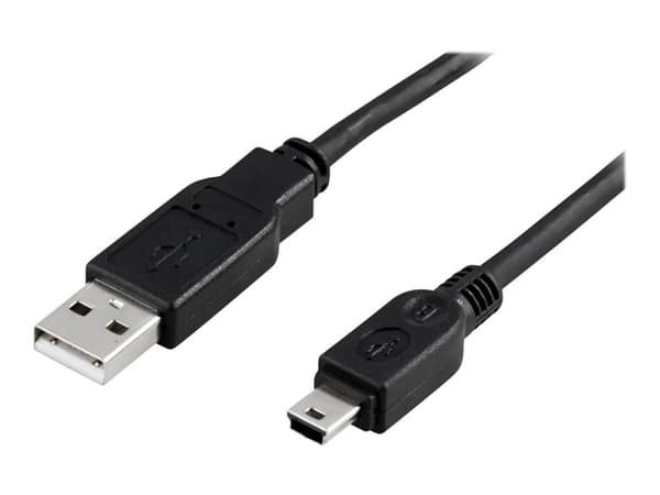 DELTACO USB-23 - USB-kabel - USB (hane) till mini-USB typ B (hane) - USB 2.0 - 50 cm - svart