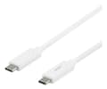 Miniatyrbild 1 av 5: DELTACO - USB-kabel - 24-polig USB-C (hankontakt) till 24-polig USB-C (hankontakt) - 1 m - vit