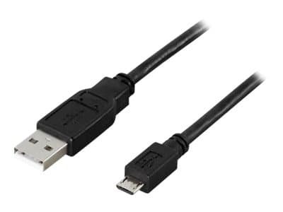 DELTACO - USB-kabel - USB (hane) till mikro-USB typ B (hane) - USB 2.0 - 5 m - svart