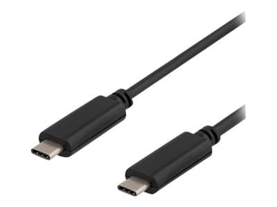 DELTACO USBC-1053 - USB-kabel - USB-C (hane) till USB-C (hane) - USB 3.1 - 50 cm - svart