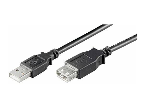 MicroConnect USB 2.0 - USB-förlängningskabel - USB (hona) till USB (hane) - USB 2.0 - 3 m - svart