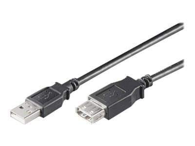 MicroConnect USB 2.0 - USB-förlängningskabel - USB (hona) till USB (hane) - USB 2.0 - 3 m - svart