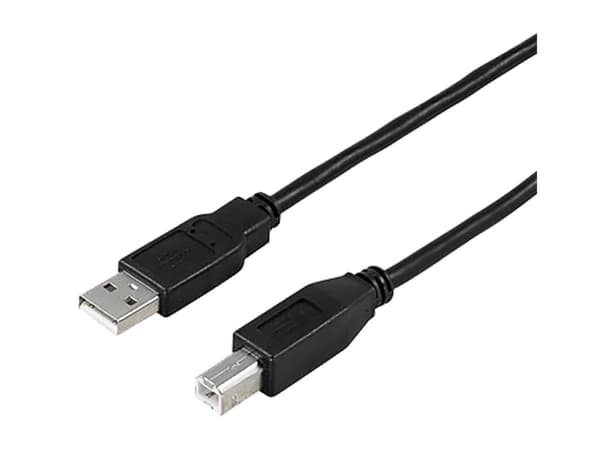 DELTACO USB-205S - USB-kabel - USB (hane) till USB typ B (hane) - USB 2.0 - 50 cm - formpressad - svart