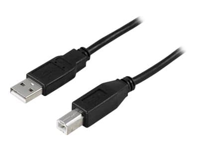 DELTACO USB-205S - USB-kaapeli - USB (uros) - USB Type B (uros) - USB 2.0 - 50 cm - muotoiltu - musta