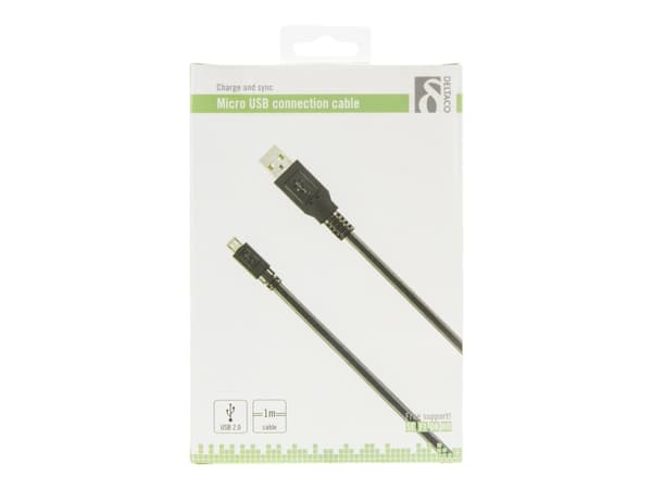 DELTACO MICRO-101 - USB-kabel - mikro-USB typ B (hane) till USB (hane) - USB 2.0 - 1 m - svart