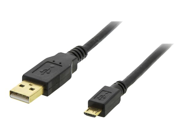 DELTACO MICRO-101 - USB-kabel - mikro-USB typ B (hane) till USB (hane) - USB 2.0 - 1 m - svart